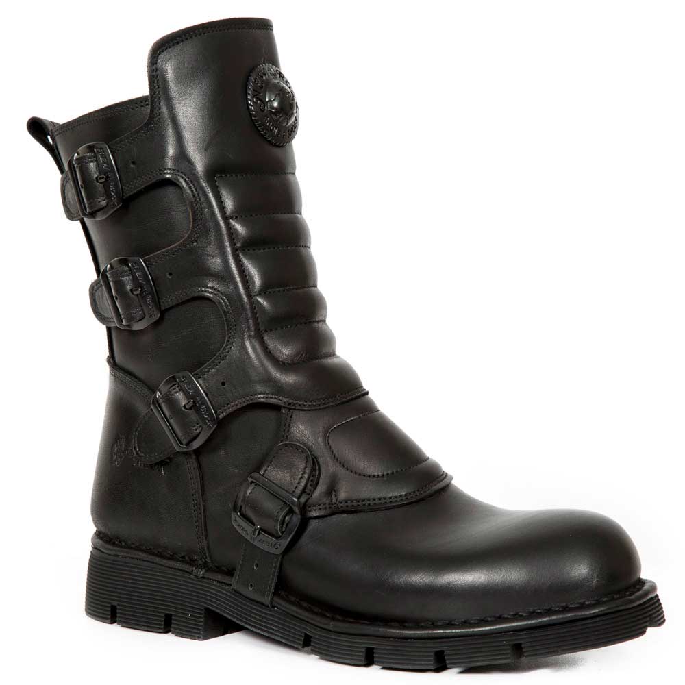 M.373X-S6 Gothic Metall Rock unisex Stiefel mit Schnallen schwarz